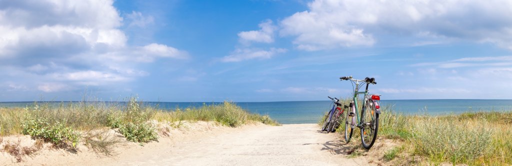 normandy beach bicycle ocean